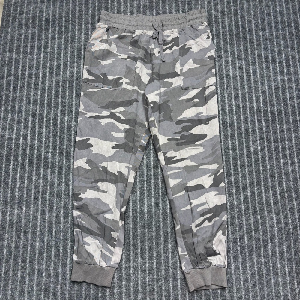 Splendid Womens Medium Grey Camo Jogger Drawstring Rayon Pants (2416)